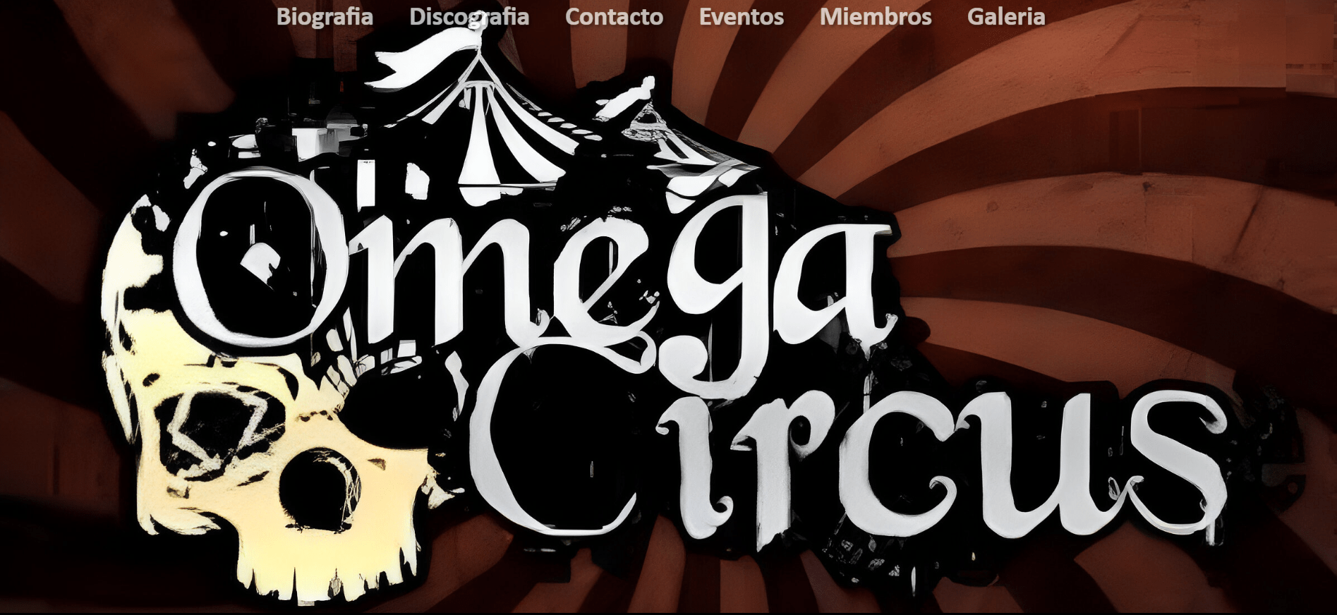 Vista completa de la web Omega Circus